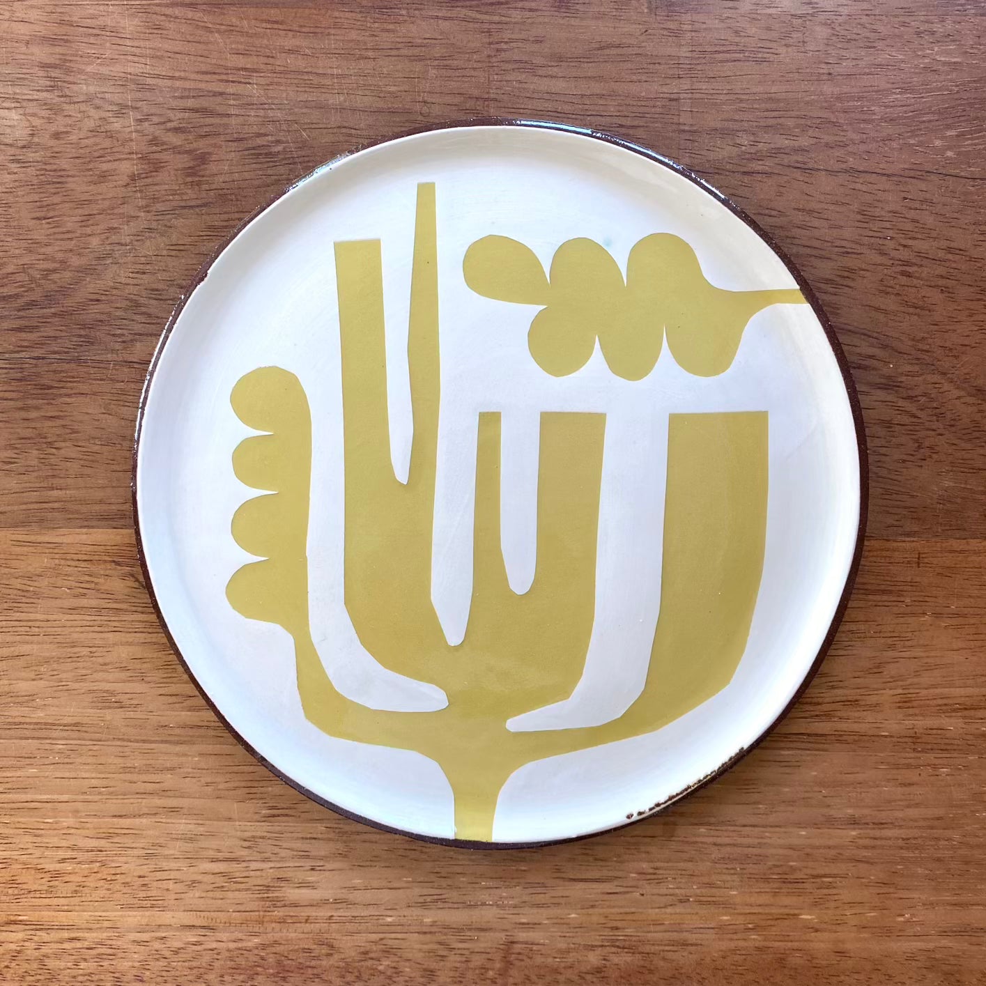 Olive seaweed pattern plate