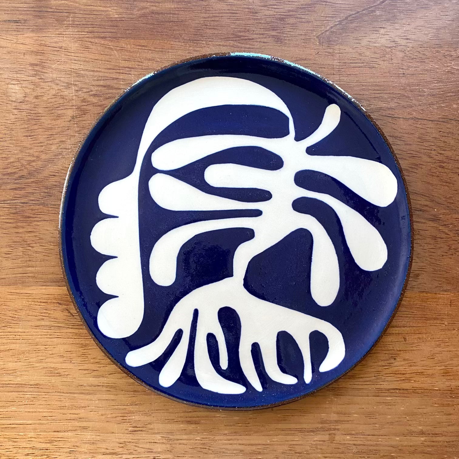 Blue seaweed plate